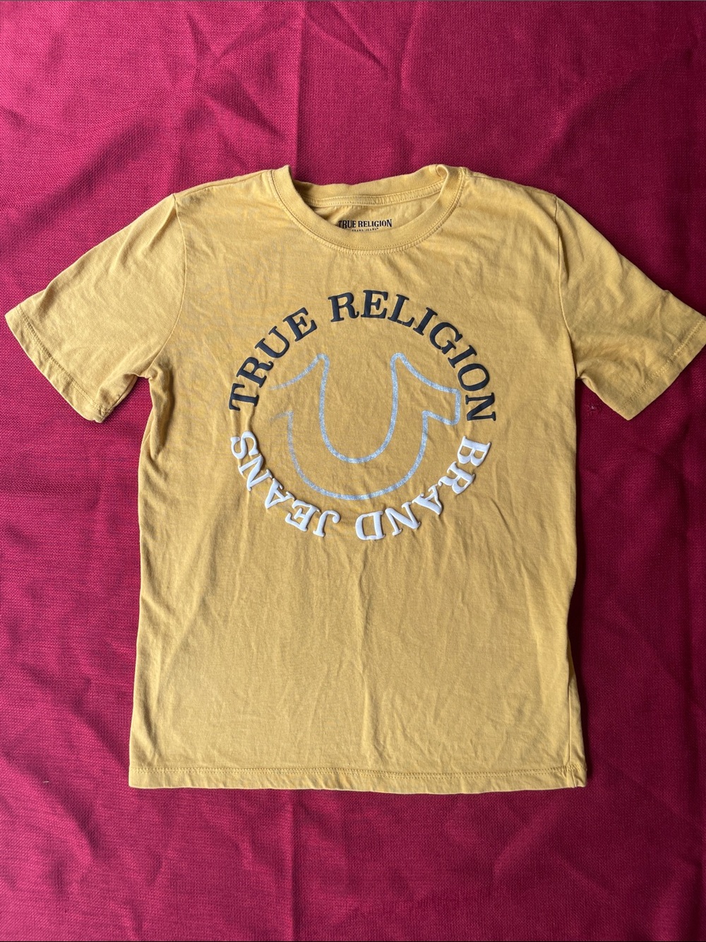 True Religion Yellow Short Sleeve Logo Tee